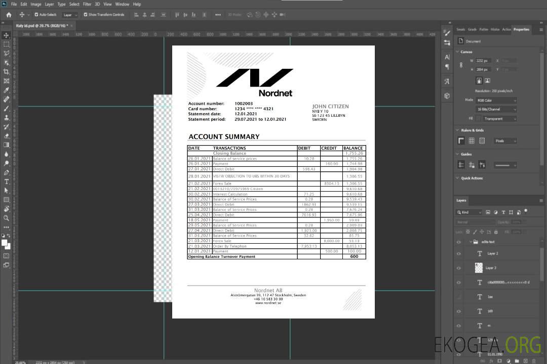 Suède Nordnet AB excel pdf template